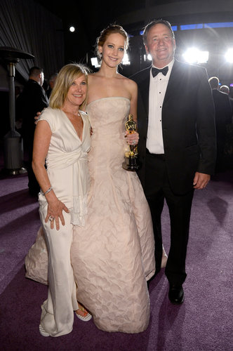 Jennifer Lawrence had the support of her parents, Karen Lawrence and Gary Lawrence, at the Governors Ball.
Jennifer Lawrence had the support of her parents, Karen Lawrence and Gary Lawrence, at the Governors Ball.