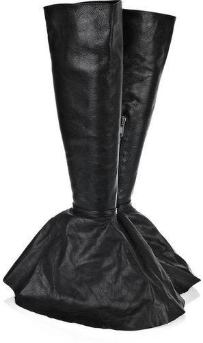 Rick Owens Hooded leather wedge boots