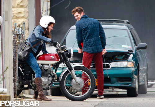 Andrew Garfield Suits Up For the Spidey Sequel With Shailene Woodley Andrew Garfield Suits Up For the Spidey Sequel With Shailene Woodley