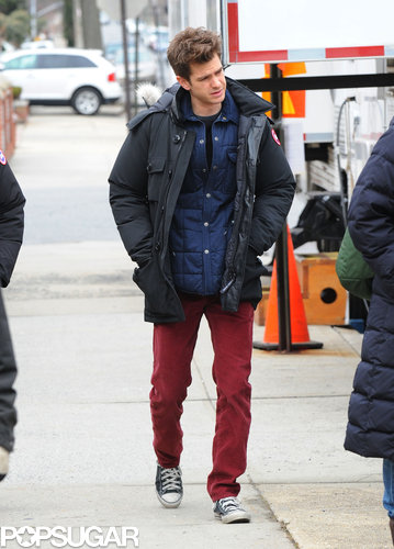 Andrew Garfield Suits Up For the Spidey Sequel With Shailene Woodley Andrew Garfield Suits Up For the Spidey Sequel With Shailene Woodley