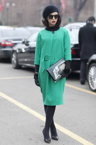 The beret and high-wattage shades hinted at movie-star glamour.
The beret and high-wattage shades hinted at movie-star glamour.