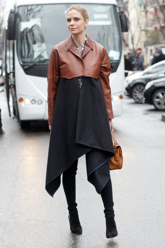 We love the unique feel of this leather topped coat with a floaty hemline.
We love the unique feel of this leather topped coat with a floaty hemline.