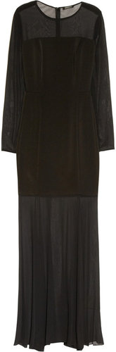 DKNY Stretch-silk chiffon and crepe gown
