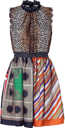 D&G Dolce & Gabbana Multi-Print Silk Dress