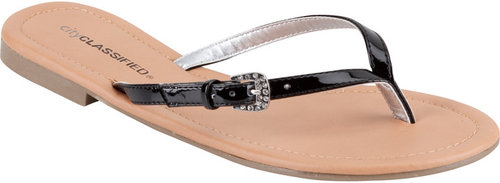 CITY CLASSIFIED Patent Thong Womens Sandals