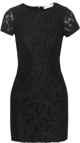 Kain Addi ribbed cotton-blend jersey and lace dress