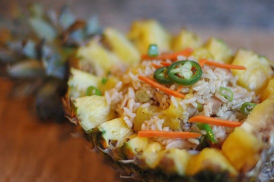 Add fresh pineapple to traditional fried rice for this delicious pineapple fried rice recipe.
Add fresh pineapple to traditional fried rice for this delicious pineapple fried rice recipe.