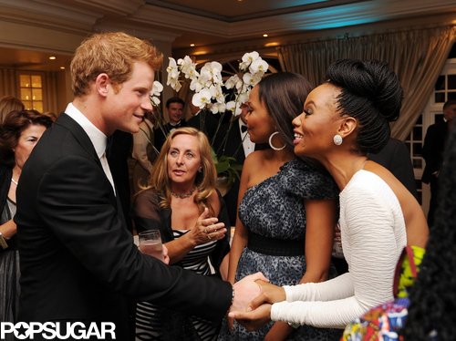 Prince Harry chatted with guests at the Sentebale Gala in South Africa.
Prince Harry chatted with guests at the Sentebale Gala in South Africa.