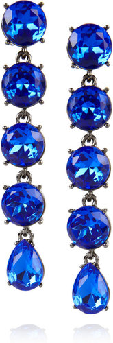 Oscar de la Renta Gunmetal-tone drop clip earrings