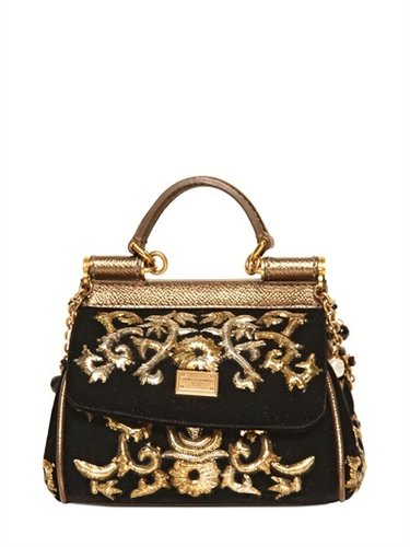 Dolce & Gabbana - Mini Miss Sicily Embroidered Velvet Bag
