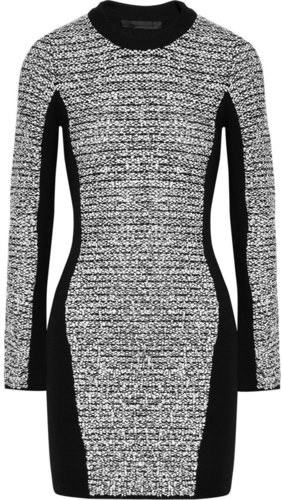 Alexander Wang Wool-blend and rubberized-tweed mini dress