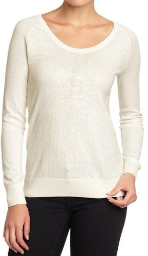 Women's Sequined Scoop-Neck Sweaters