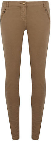 Khaki zip pocket trouser