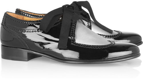 Lanvin Patent-leather and satin brogues