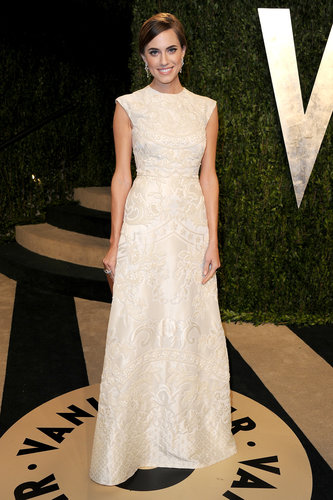 At the 2013 Vanity Fair Oscars soiree, Allison was the epitome of Old Hollywood glamour in an all-over embroidered Valentino gown.
At the 2013 Vanity Fair Oscars soiree, Allison was the epitome of Old Hollywood glamour in an all-over embroidered Valentino gown.