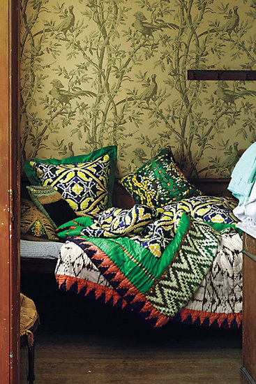 Set the scene for a bright, bohemian bedroom with this patterned quilt ($350-$380, originally $498-$548).
Set the scene for a bright, bohemian bedroom with this patterned quilt ($350-$380, originally $498-$548).