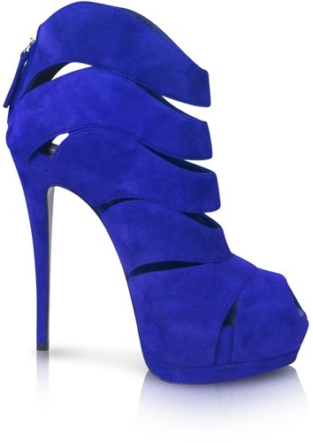 Giuseppe Zanotti Electric Blue Suede Sandals