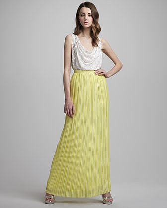 Alice + Olivia Pleated Maxi Skirt