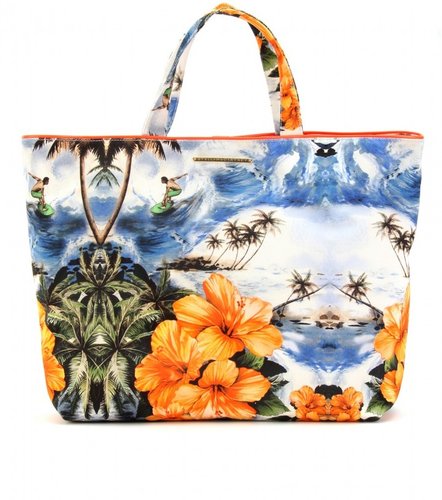 Stella McCartney VANESSA HAWAIIAN PRINT CANVAS BEACH BAG