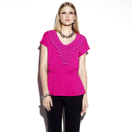 Smocked Waist Top Fushia