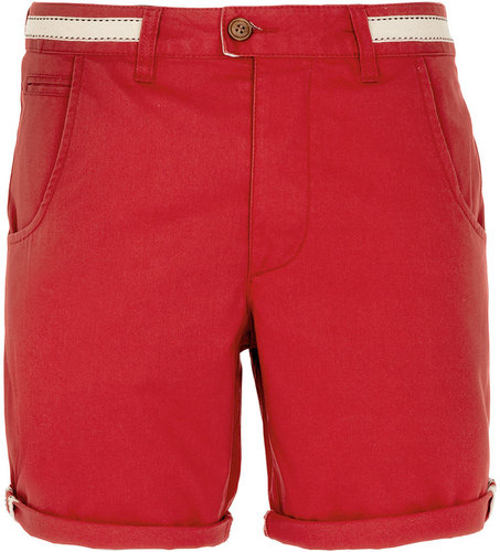 Red Chino Tape Detail Shorts