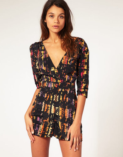 Emily B Cut-Out Back Printed Romper