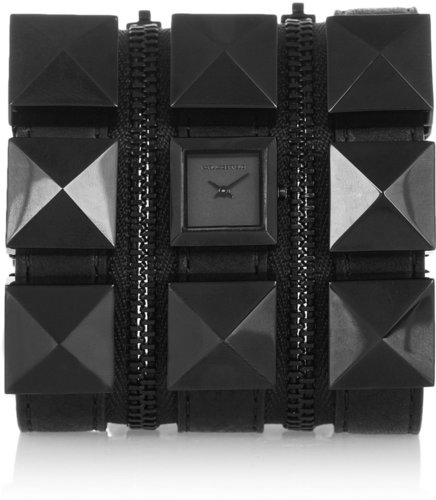 Karl Lagerfeld Karl Zip studded leather watch