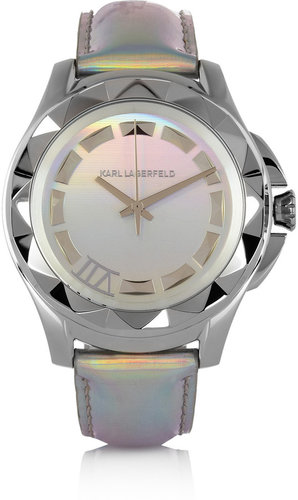 Karl Lagerfeld Karl 7 stainless steel holographic-leather watch