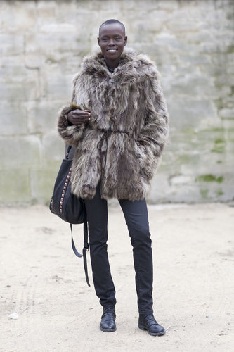 Simple and luxe, all at once with a fur jacket and slim denim bottoms.
Simple and luxe, all at once with a fur jacket and slim denim bottoms.