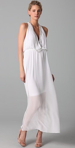 Alice + olivia V Neck Chiffon Gown