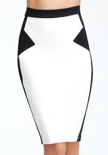 Geometric Black & White Skirt