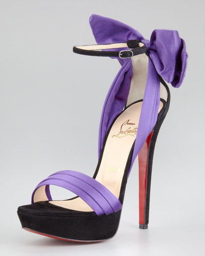 Christian Louboutin Vampanodo Satin Bow Red Sole Sandal