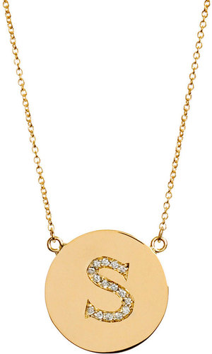 Jennifer Meyer Yellow Gold & Diamond 'S' Pendant Necklace