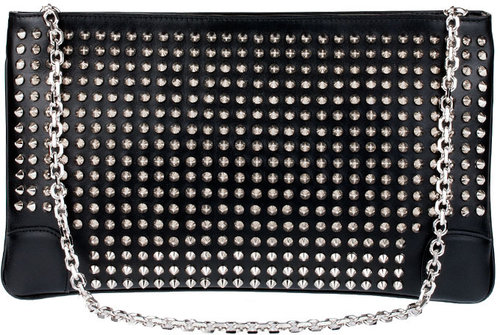 Christian Louboutin Loubiposh spikes leather clutch