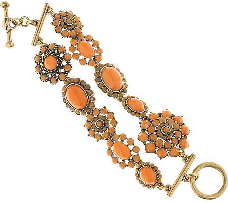 Oscar de la Renta 24-karat gold-plated cabochon bracelet