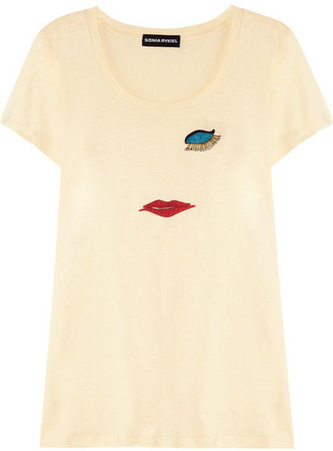Sonia Rykiel Embellished cotton-jersey T-shirt