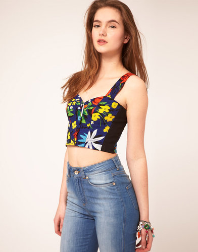 ASOS Cropped Bra Top in Floral Print