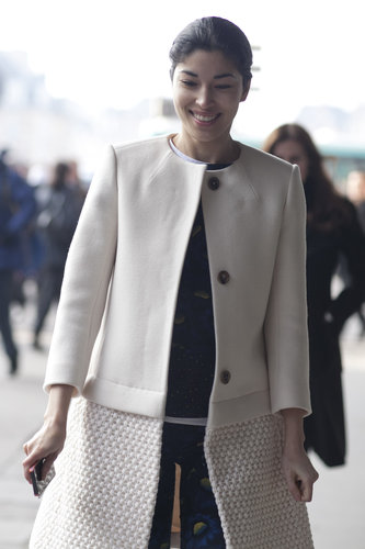 Caroline Issa made the chicest kind of arrival in a creamy, textured coat.
Caroline Issa made the chicest kind of arrival in a creamy, textured coat.