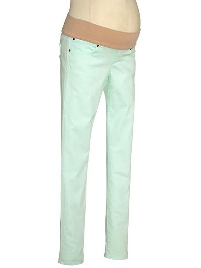 The sherbert-colored 1969 Demi Panel Always Skinny Jeans ($70) at Gap Maternity are a fun way to usher in Spring. The pale mint color helps lighten up the entire outfit.
The sherbert-colored 1969 Demi Panel Always Skinny Jeans ($70) at Gap Maternity are a fun way to usher in Spring. The pale mint color helps lighten up the entire outfit.