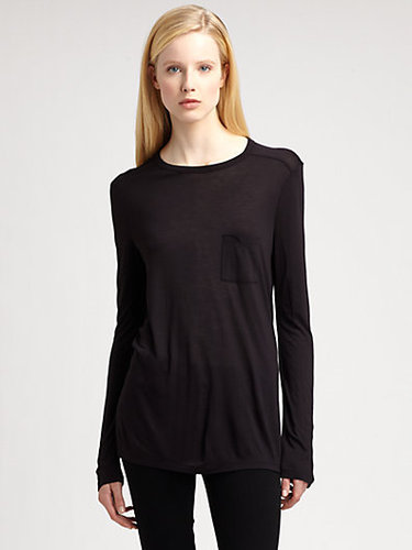 T by Alexander Wang Classic Long-Sleeve Pocket Tee