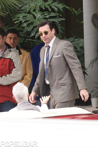 Jon Hamm suited up on the set of Mad Men.
Jon Hamm suited up on the set of Mad Men.