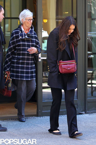 Katie Holmes Meets Up With Her Mom For a Chilly NYC Outing Katie Holmes Meets Up With Her Mom For a Chilly NYC Outing