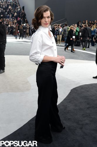 Jessica Chastain and Milla Jovovich Get Chic at the Chanel Show Jessica Chastain and Milla Jovovich Get Chic at the Chanel Show