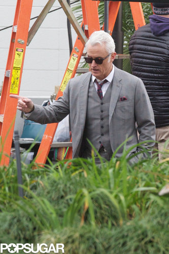 Jon Hamm Hitches a Ride With John Slattery on the Mad Men Set Jon Hamm Hitches a Ride With John Slattery on the Mad Men Set