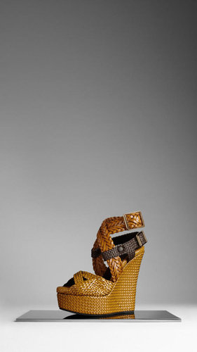 Woven Leather Wedge Sandals