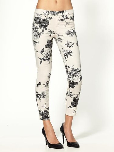 J Brand Mid Rise Large Floral Capri Jeans