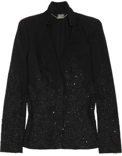 Alexander McQueen Lace and sequin wool jacket