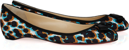 Christian Louboutin Balindono printed canvas and leather ballet flats