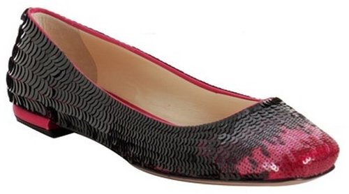 Prada hibiscus ombré; sequin flats
