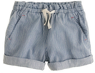 Girls' drawstring short in engineer stripe